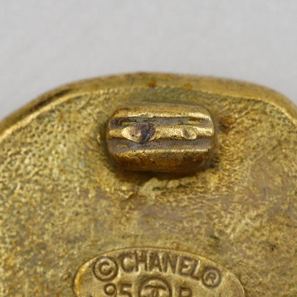 Chanel Coco Mark Vintage Gold Plated Black 95P Ladies 23.1g Earring