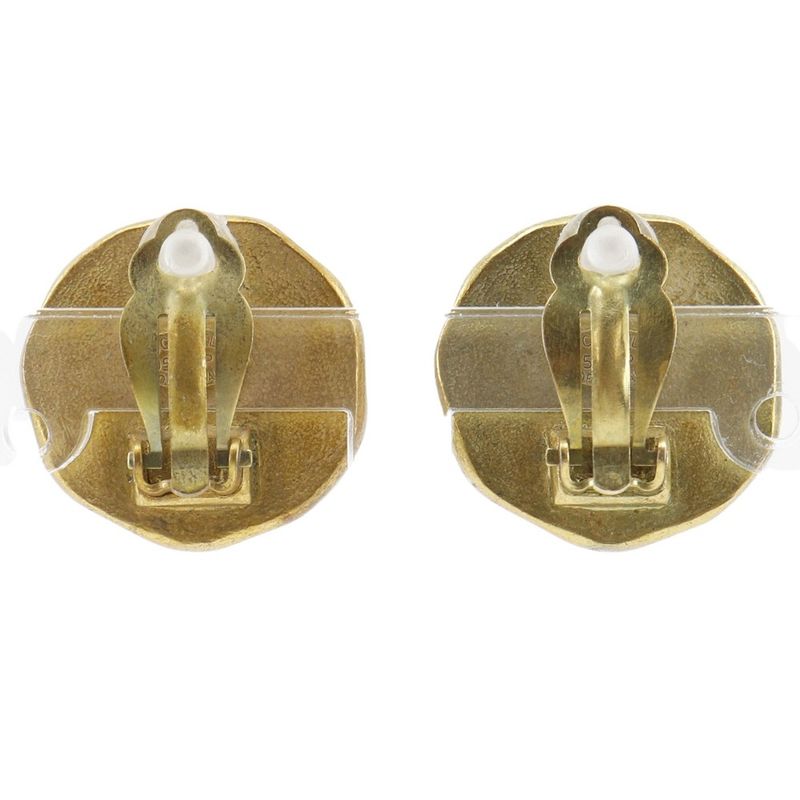 Chanel Coco Mark Vintage Gold Plated Black 95P Ladies 23.1g Earring