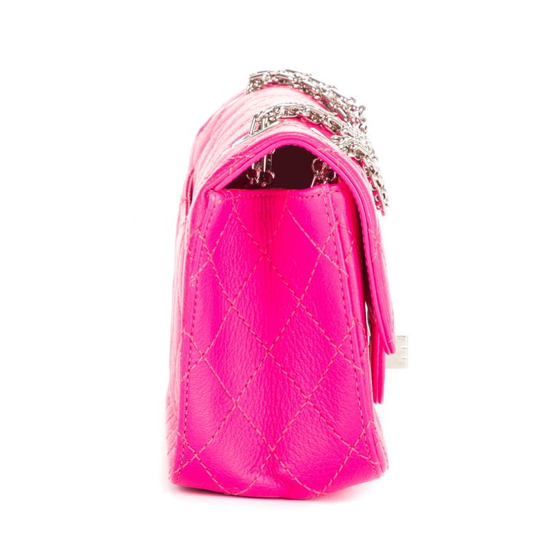 Mini 224 Double Flap Pink Calfskin Leather