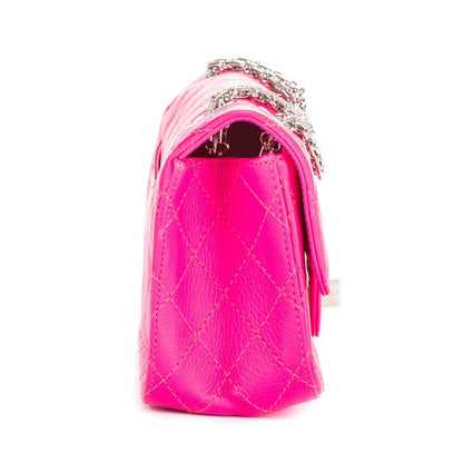 Mini 224 Double Flap Pink Calfskin Leather