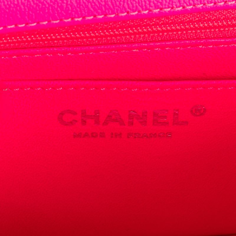 Mini 224 Double Flap Pink Calfskin Leather