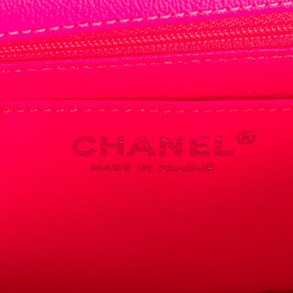 Mini 224 Double Flap Pink Calfskin Leather