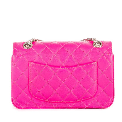 Mini 224 Double Flap Pink Calfskin Leather