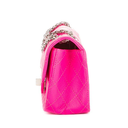 Mini 224 Double Flap Pink Calfskin Leather