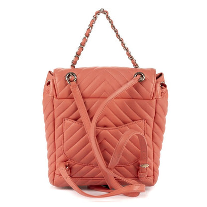 Chanel Spirit Backpack Pink Chevron Quilted Calfskin Leather