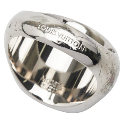 Louis Vuitton Berg Monogram Padlock Ring #L M00516 Silver Brown Metal PVC Men's