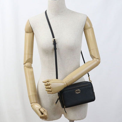 DIOR Double Pouch Dior Caro S7431ubae Crossbody Shoulder Bag Leather Women