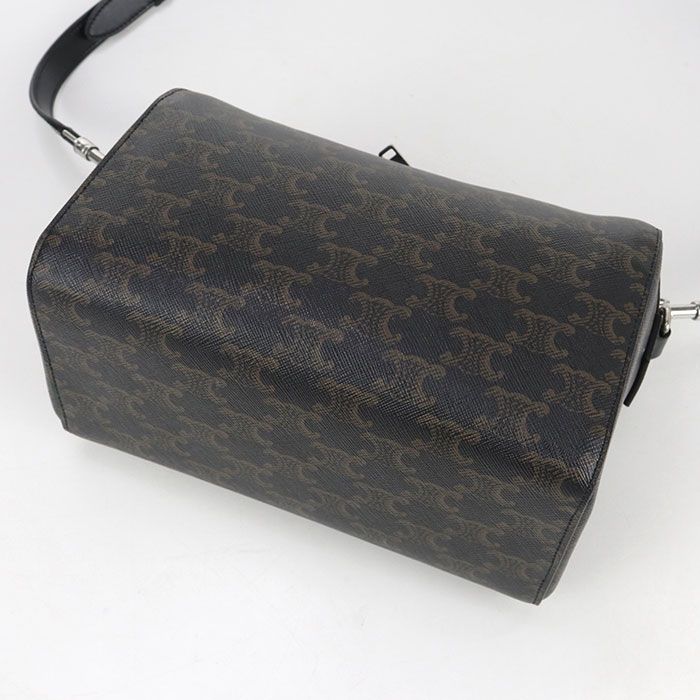 Celine Triomphe Canvas 120502fqm.38si Mini Boston PVC Men's