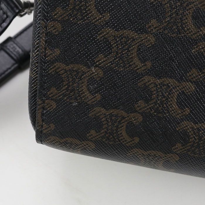 Celine Triomphe Canvas 120502fqm.38si Mini Boston PVC Men's