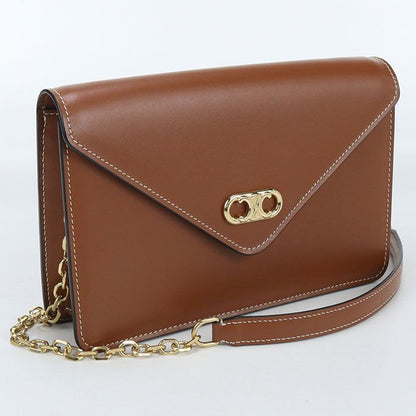Celine Triomphe Chain Wallet In Calf Leather