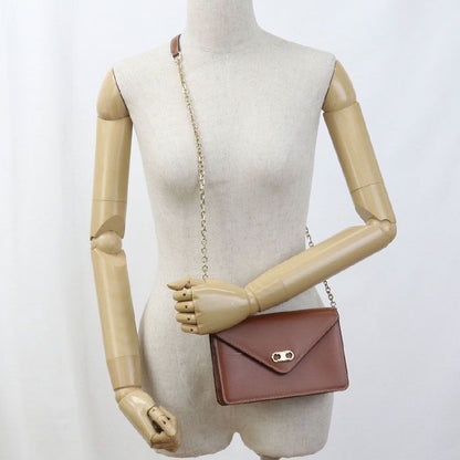 Celine Triomphe Chain Wallet In Calf Leather