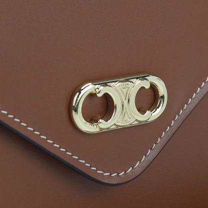 Celine Triomphe Chain Wallet In Calf Leather