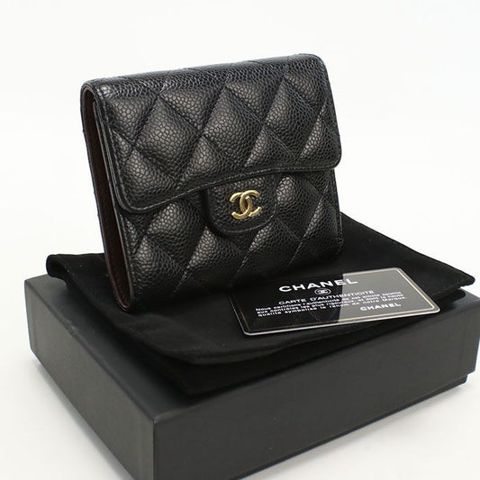 Chanel Small Flap Wallet Matelasse 26920077 Tri-fold Wallet Caviar Women's