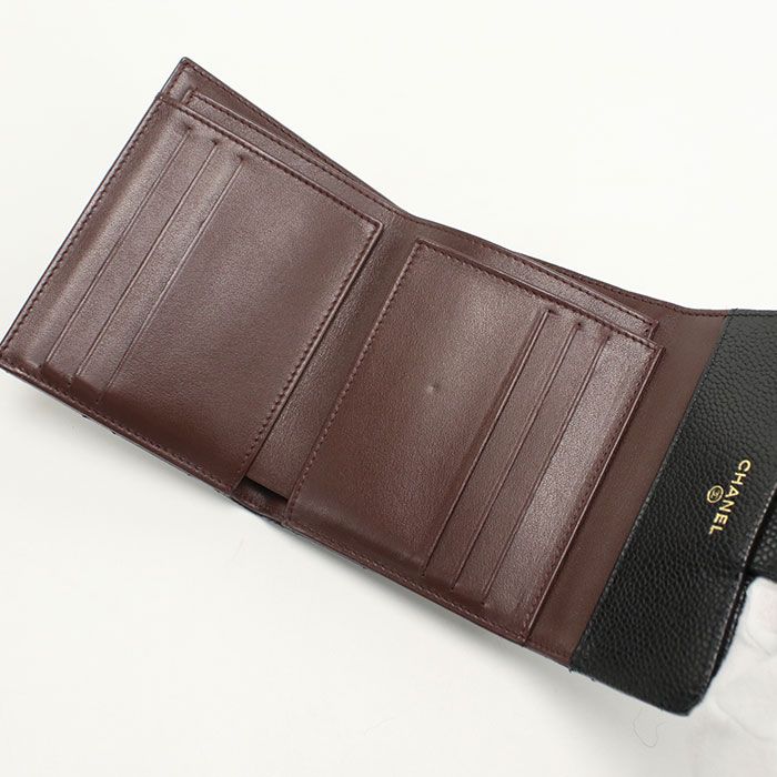 Chanel Small Flap Wallet Matelasse 26920077 Tri-fold Wallet Caviar Women's