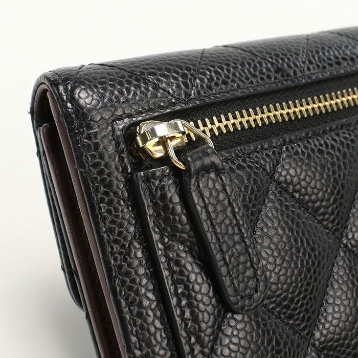 Chanel Small Flap Wallet Matelasse 26920077 Tri-fold Wallet Caviar Women's