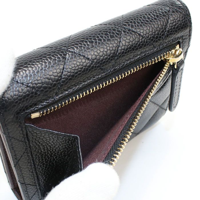 Chanel Small Flap Wallet Matelasse 26920077 Tri-fold Wallet Caviar Women's