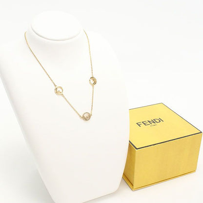 Fendi F Is Fendi 8ag735 6DM F089u Necklace Metal Zirconia Womens