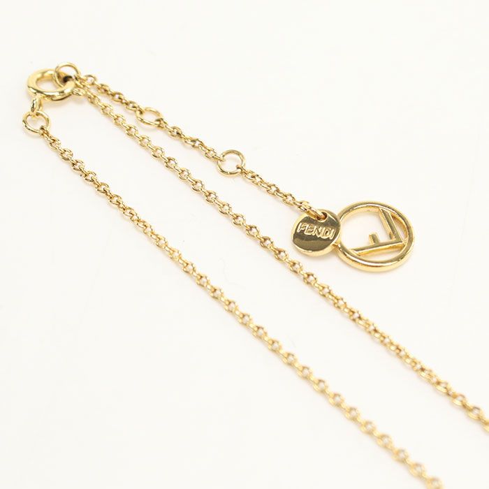 Fendi F Is Fendi 8ag735 6DM F089u Necklace Metal Zirconia Womens