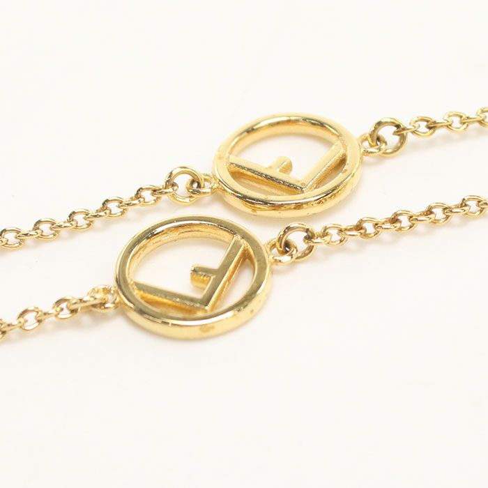 Fendi F Is Fendi 8ag735 6DM F089u Necklace Metal Zirconia Womens