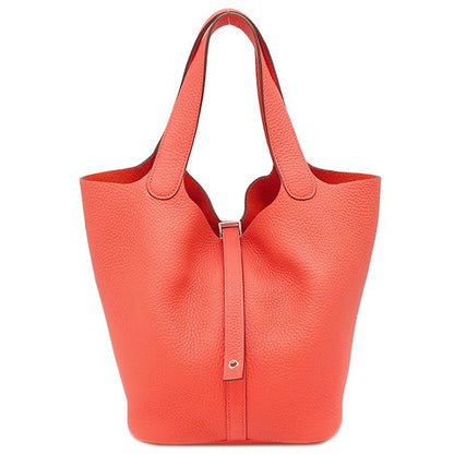 Hermes Handbag Picotin Lock MM Taurillon Clemence Rose Jaipur Silver Hardware