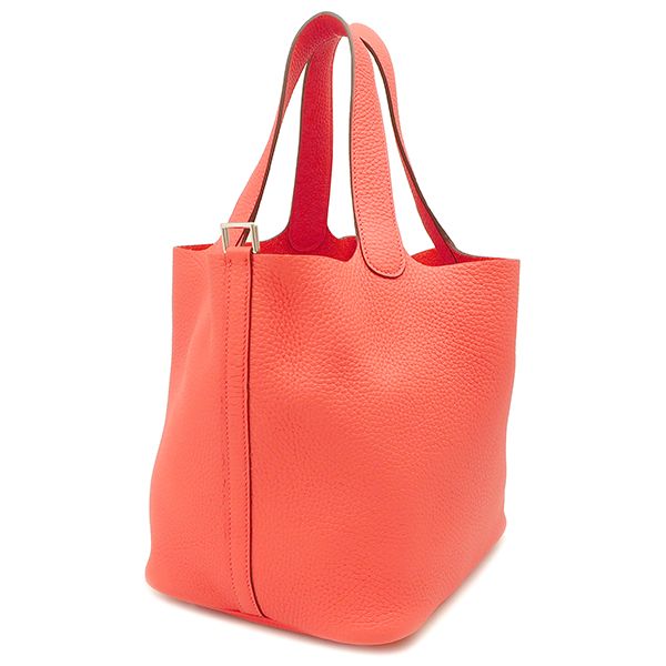 Hermes Handbag Picotin Lock MM Taurillon Clemence Rose Jaipur Silver Hardware