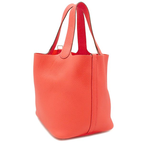 Hermes Handbag Picotin Lock MM Taurillon Clemence Rose Jaipur Silver Hardware