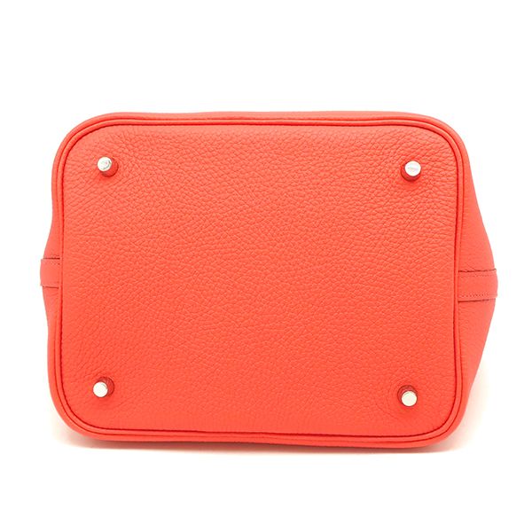 Hermes Handbag Picotin Lock MM Taurillon Clemence Rose Jaipur Silver Hardware