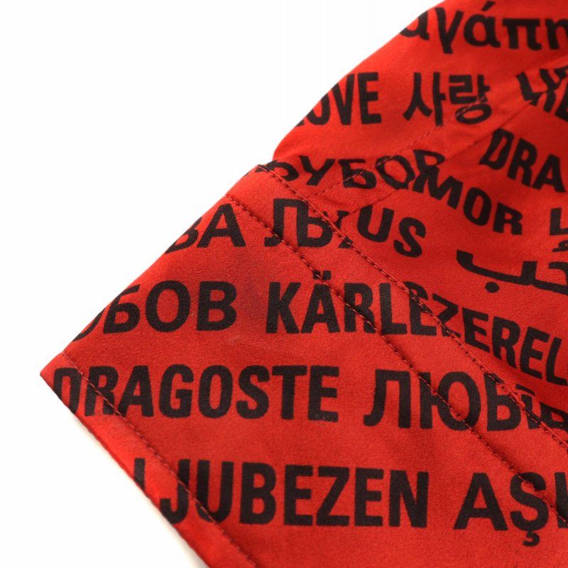 Balenciaga Shirt Blouse Silk Long Sleeves Logo Total Oversized 32 XS Red Black