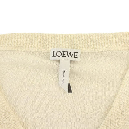 Loewe Emblem Summer Knit Sweater Long Sleeve V Neck Stripe Light Hand Linen M