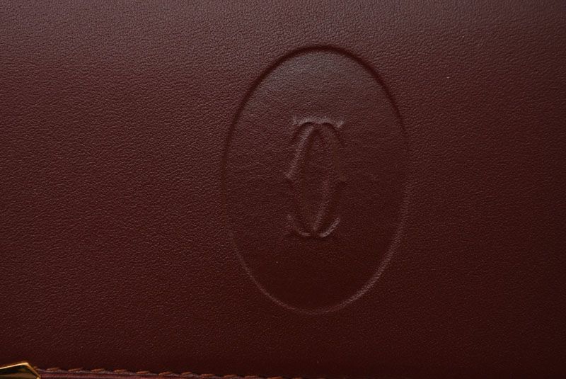 Cartier Folded Wallet Trifold Vintage Cartier Must De Cartier Bordeaux With