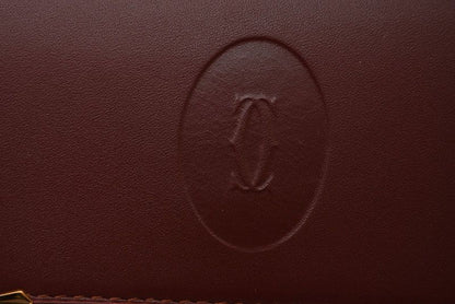 Cartier Folded Wallet Trifold Vintage Cartier Must De Cartier Bordeaux With