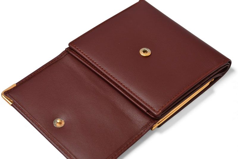 Cartier Folded Wallet Trifold Vintage Cartier Must De Cartier Bordeaux With