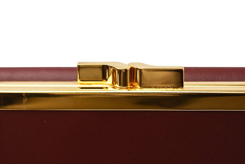 Cartier Folded Wallet Trifold Vintage Cartier Must De Cartier Bordeaux With