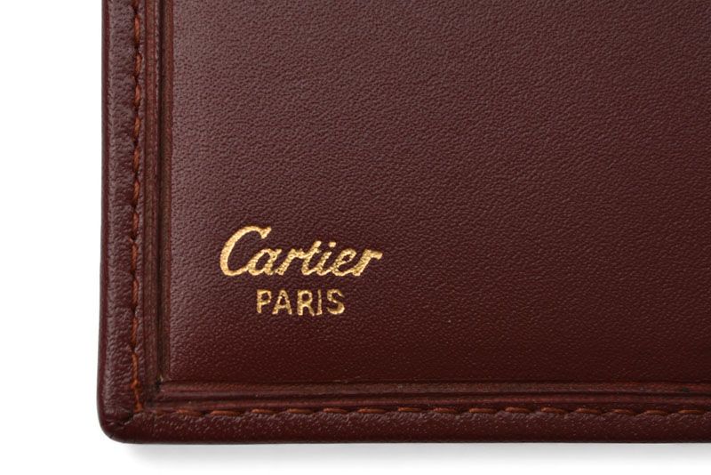 Cartier Folded Wallet Trifold Vintage Cartier Must De Cartier Bordeaux With