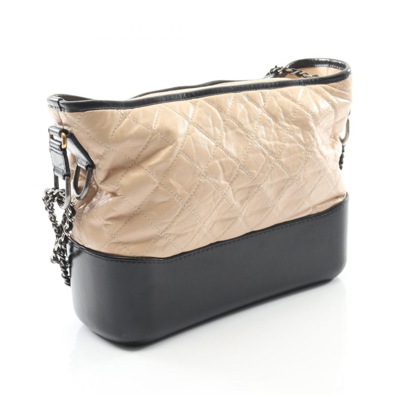 Chanel Shoulder Bag Gabrielle De Chanel Large Hobo A93824 Beige/black Leather