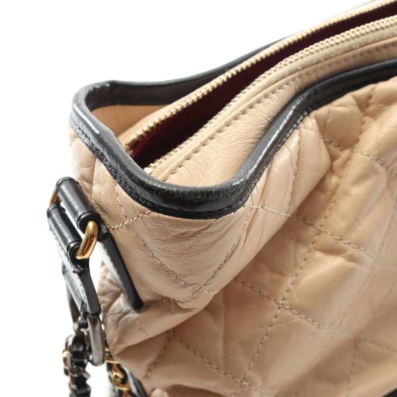 Chanel Shoulder Bag Gabrielle De Chanel Large Hobo A93824 Beige/black Leather