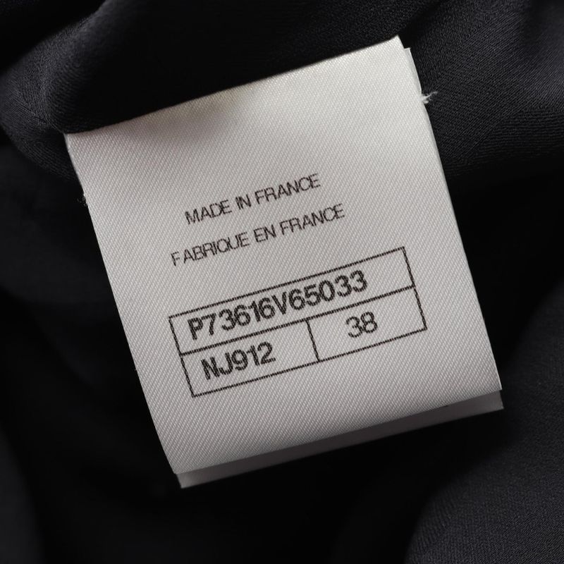 Chanel Dress Coco Mark Button Gray Wool Silk Dress Ladies Used A