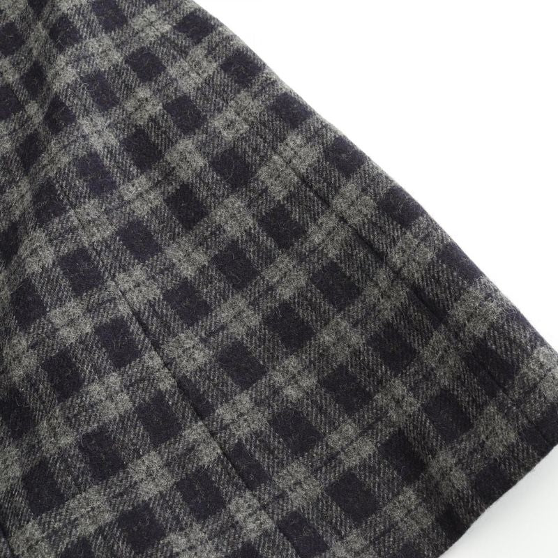 Chanel Dress Coco Mark Button Gray Wool Silk Dress Ladies Used A