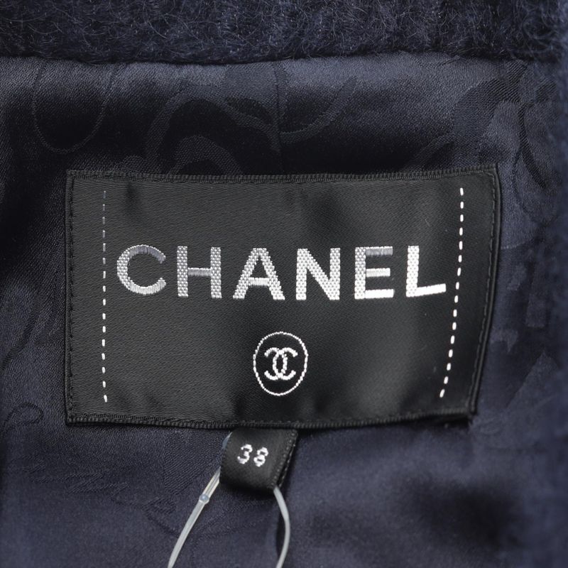 Chanel Coco Mark Button Wool Coat Ladies Used A