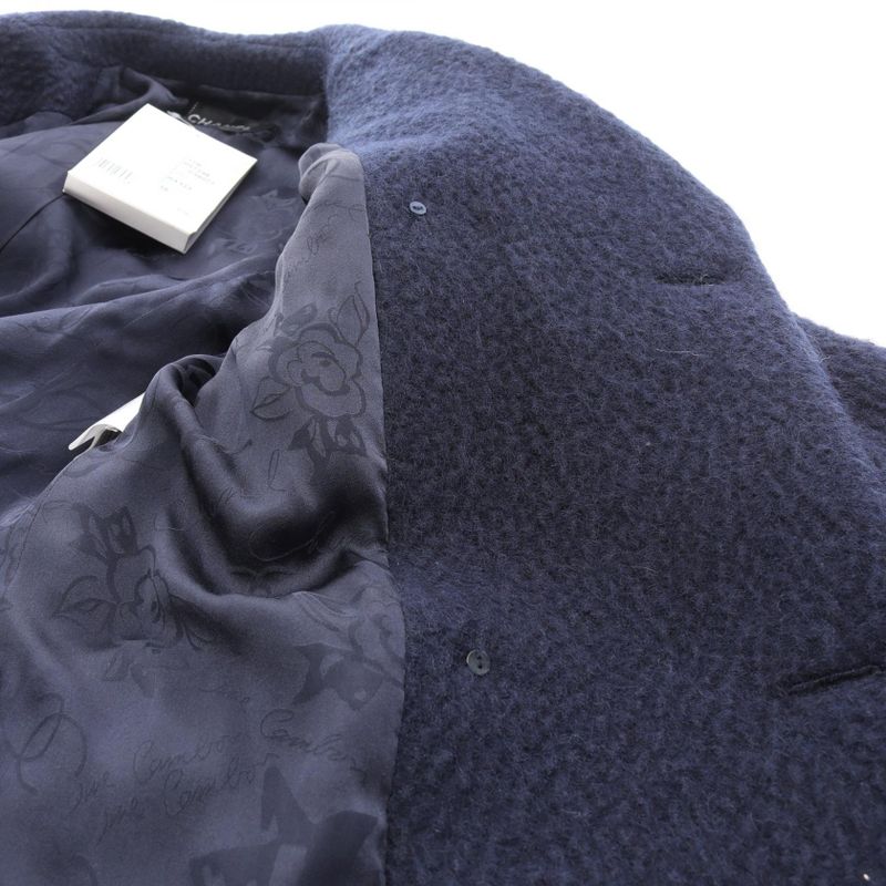 Chanel Coco Mark Button Wool Coat Ladies Used A