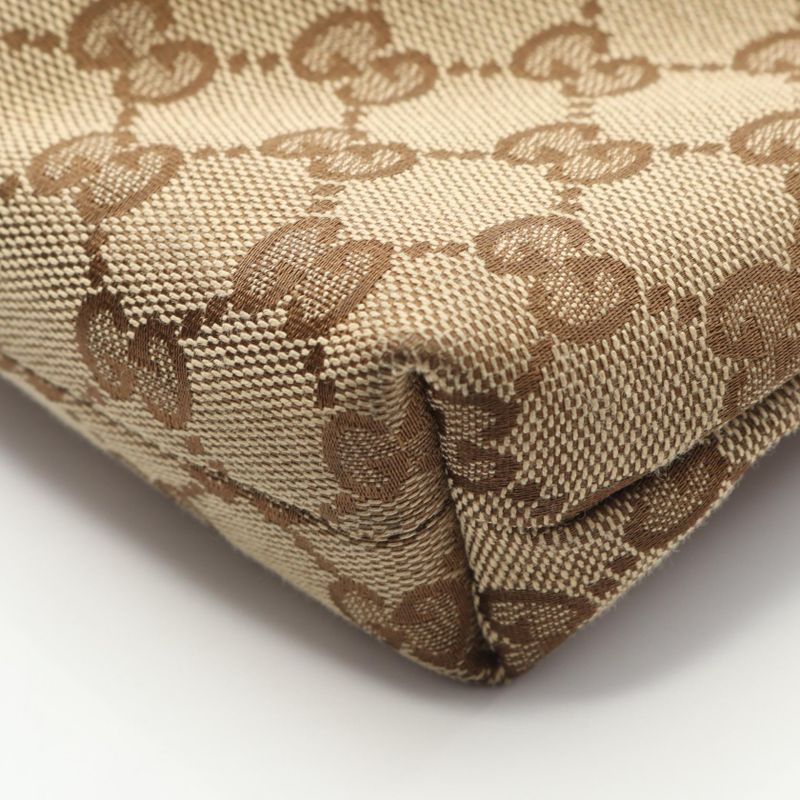 Gucci Shoulder Bag Sherry Line 388926 Beige/black Canvas Leather Sherry Line