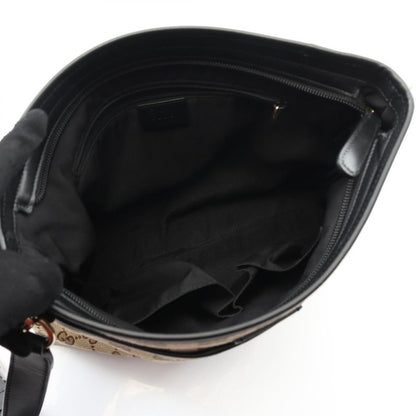 Gucci Shoulder Bag Sherry Line 388926 Beige/black Canvas Leather Sherry Line