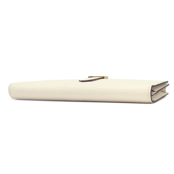 Hermes Long Wallet Bearn Souffle Chèvre Nata Gold Hardware Off-White Bifold