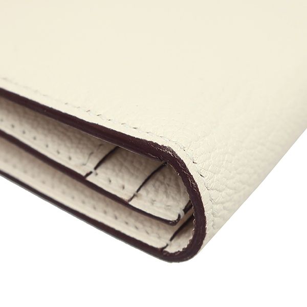 Hermes Long Wallet Bearn Souffle Chèvre Nata Gold Hardware Off-White Bifold