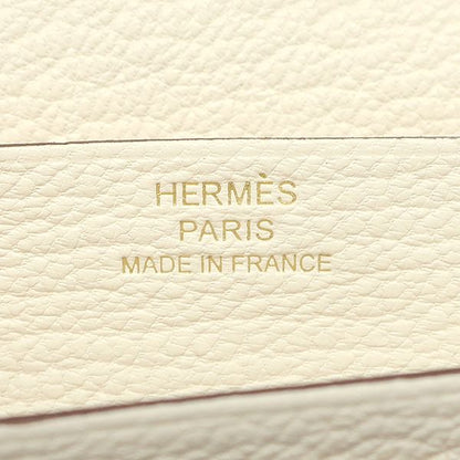 Hermes Long Wallet Bearn Souffle Chèvre Nata Gold Hardware Off-White Bifold