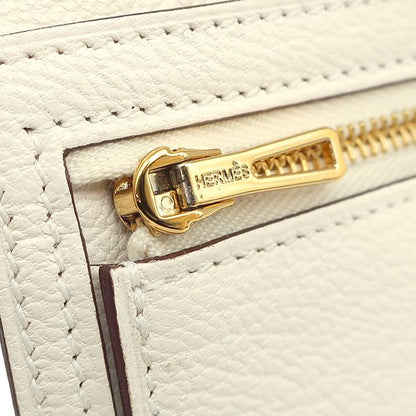 Hermes Long Wallet Bearn Souffle Chèvre Nata Gold Hardware Off-White Bifold
