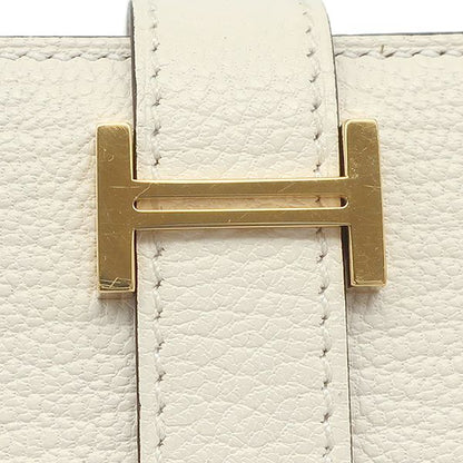 Hermes Long Wallet Bearn Souffle Chèvre Nata Gold Hardware Off-White Bifold