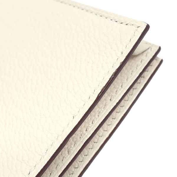 Hermes Long Wallet Bearn Souffle Chèvre Nata Gold Hardware Off-White Bifold
