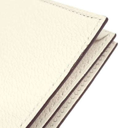 Hermes Long Wallet Bearn Souffle Chèvre Nata Gold Hardware Off-White Bifold