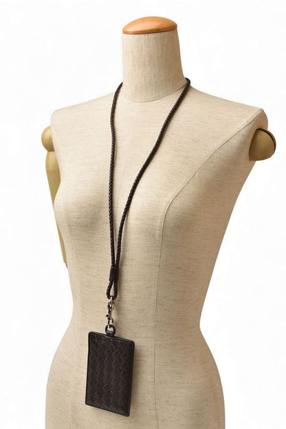 Bottega Veneta Neck Strap Passcase ID Holder Set Of Two Bottega Veneta Intreccia